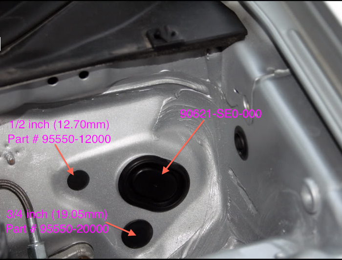 Honda civic firewall gromets #7