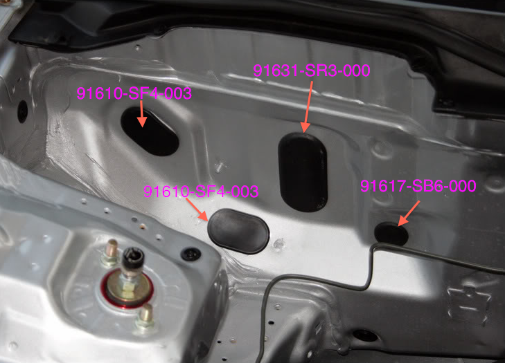 Honda civic firewall gromets #4