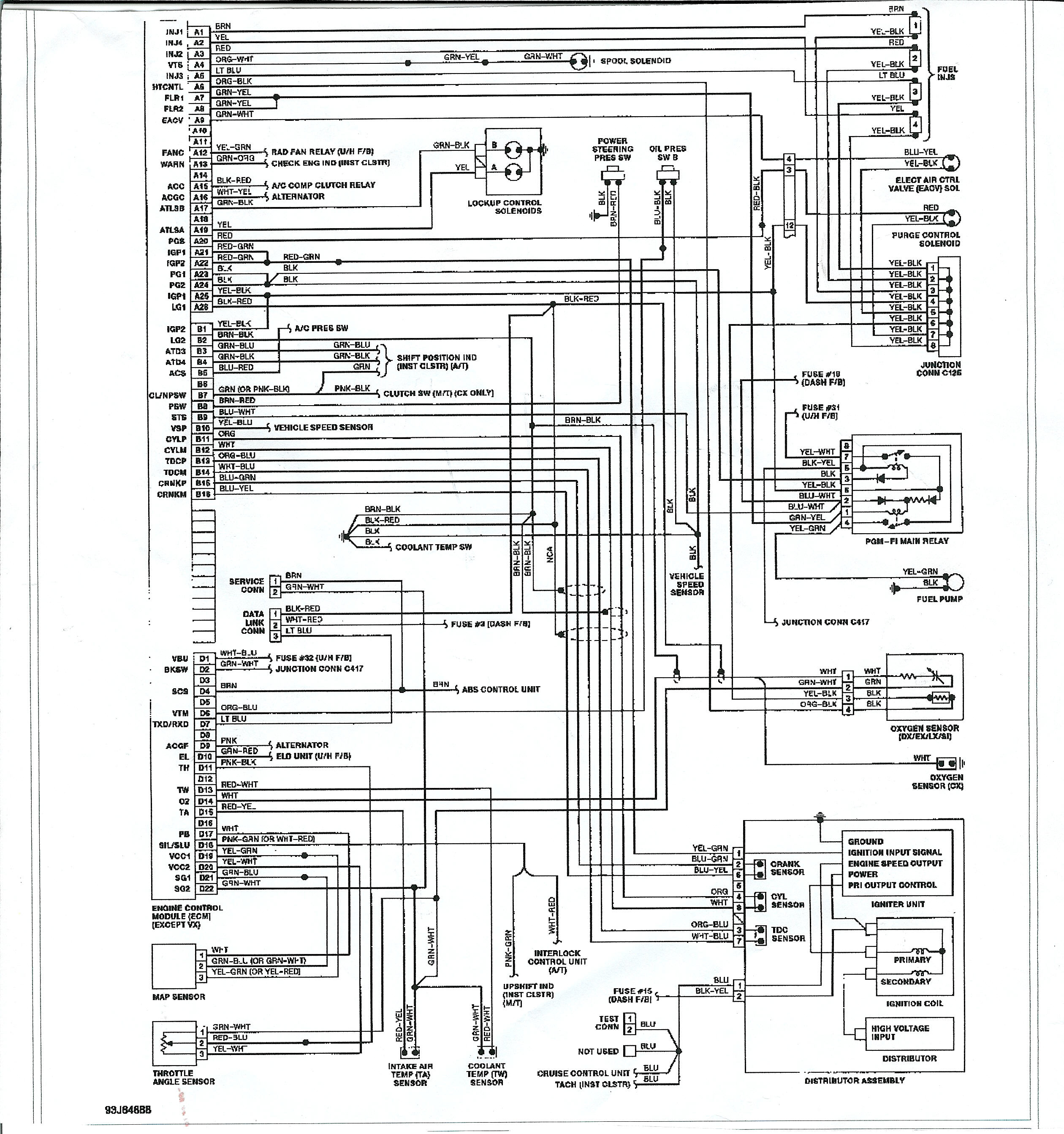Integra TCM wiring schematic for Auto swap... - Honda-Tech