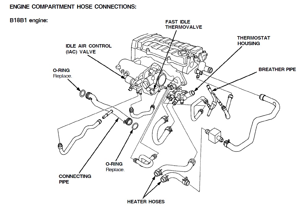 Engine compartment hose diagram B18C1? - Honda-Tech - Honda Forum