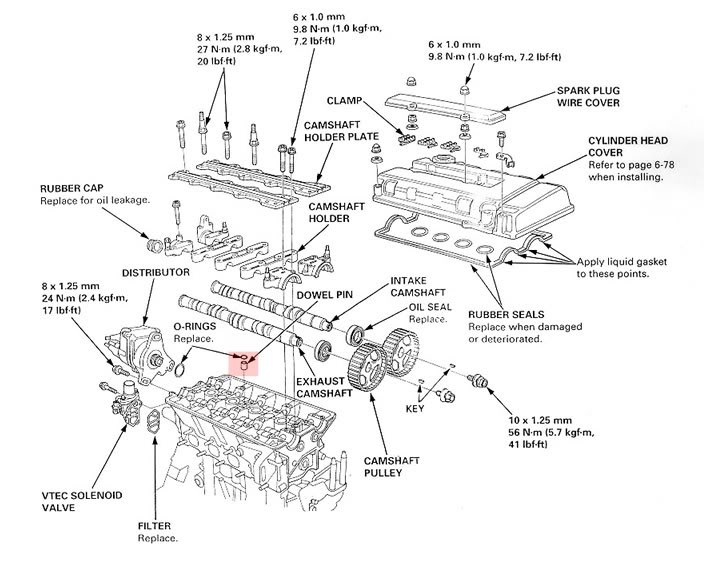 Acura Engine Diagram Camshaft