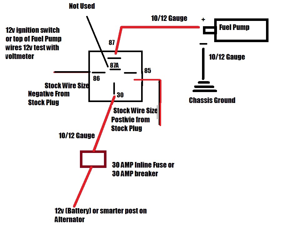 Re Wiring Fuel Pump Wires Have A, 30 Amp Relay Wiring Diagram Fuel Pump