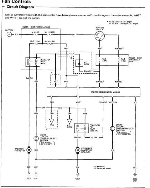 3 Wire Condenser Fan Motor Wiring Diagram from honda-tech.com