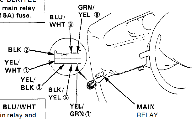 Honda Main Relay Wiring Diagram from honda-tech.com