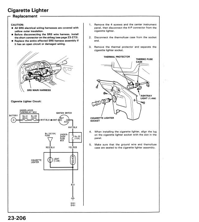 wiring diagram for cigarette lighter? - Honda-Tech - Honda ... acura rsx fuse box cigarette lighter 