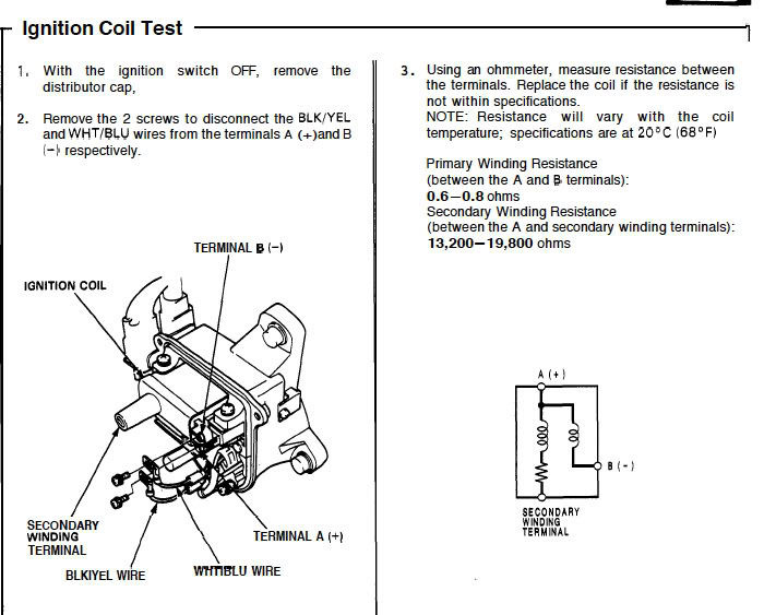 Testing ignition coils ohms, good/bad..?? - Honda-Tech ...