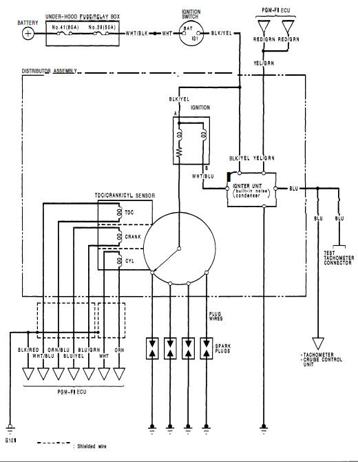 Wiring Diagram for the Ignition System - Honda-Tech - Honda Forum Discussion Engine Wire Harness Honda-Tech