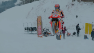 Marquez Takes His Honda Repsol MotoGP Bike on a Snowy Ride