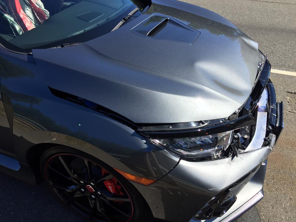 Brand New Civic Type R Gets Rear Ended Leaving Dealership