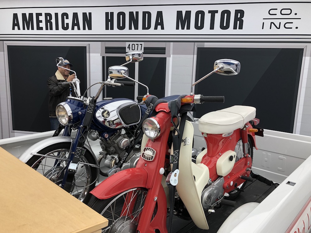 1965 Honda CB 160 + Honda 50 Super Cub Motorcycles & Chevy Truck LA Auto Show