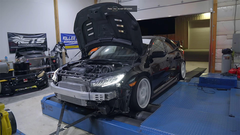 AWD Civic Type R FK8 with CR-V Transmission on dyno